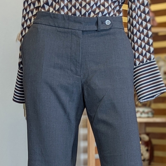 Calvin Klein Charcoal Flare Leg Trousers - Picture 4 of 10